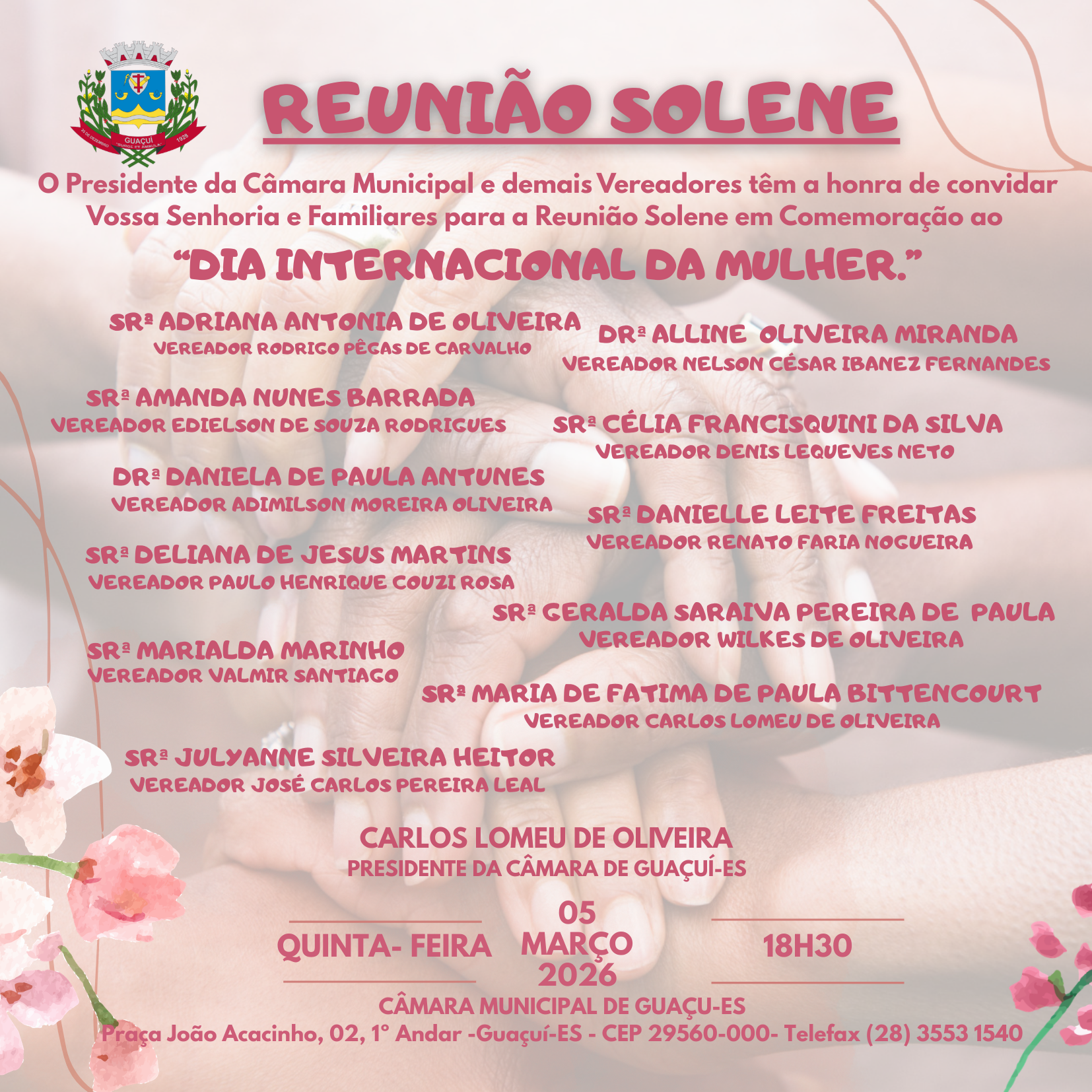 REUNIÃO SOLENE DE HOMENAGEM AO  