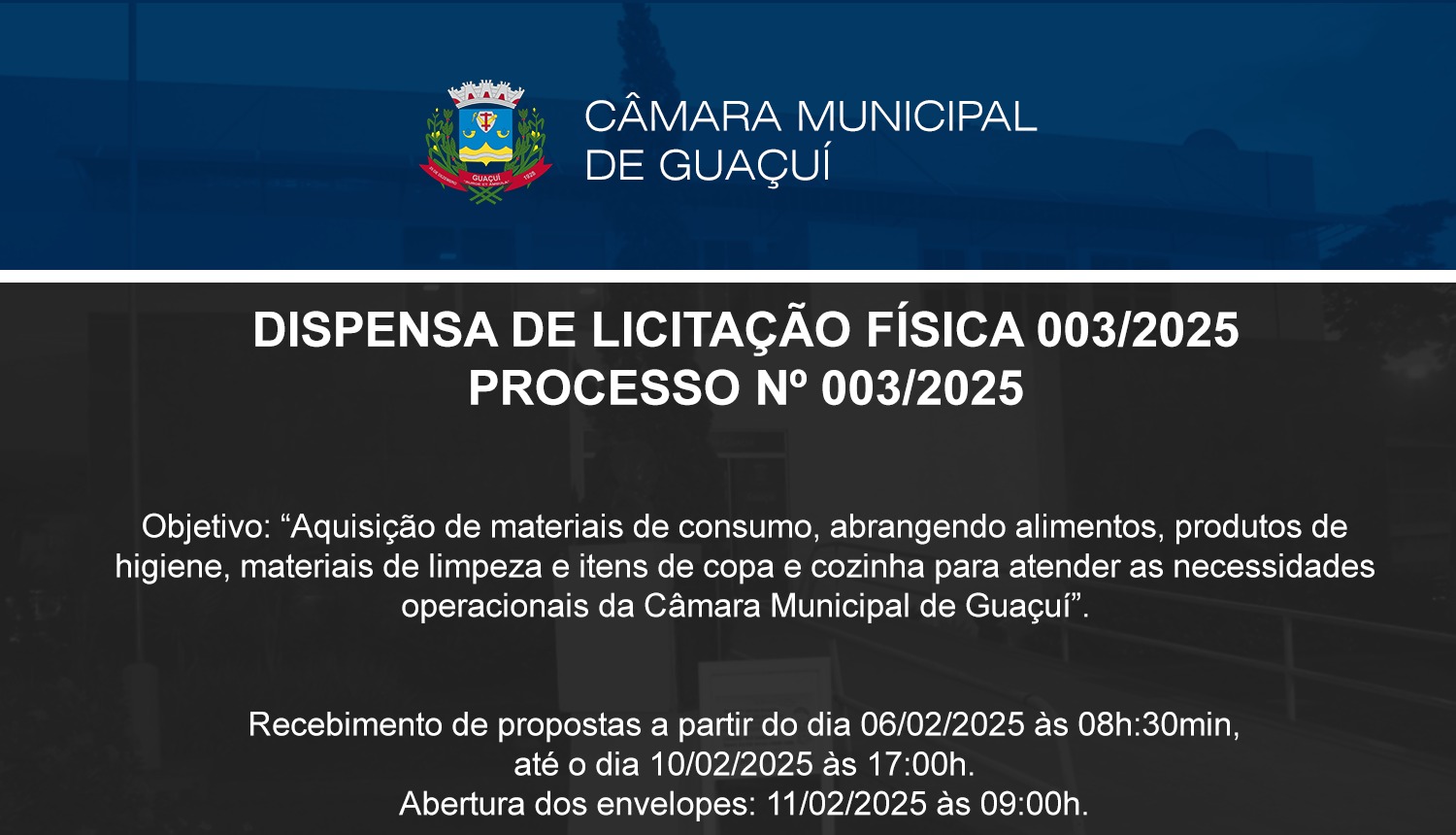 DISPENSA DE LICITAÇÃO N°003/2025