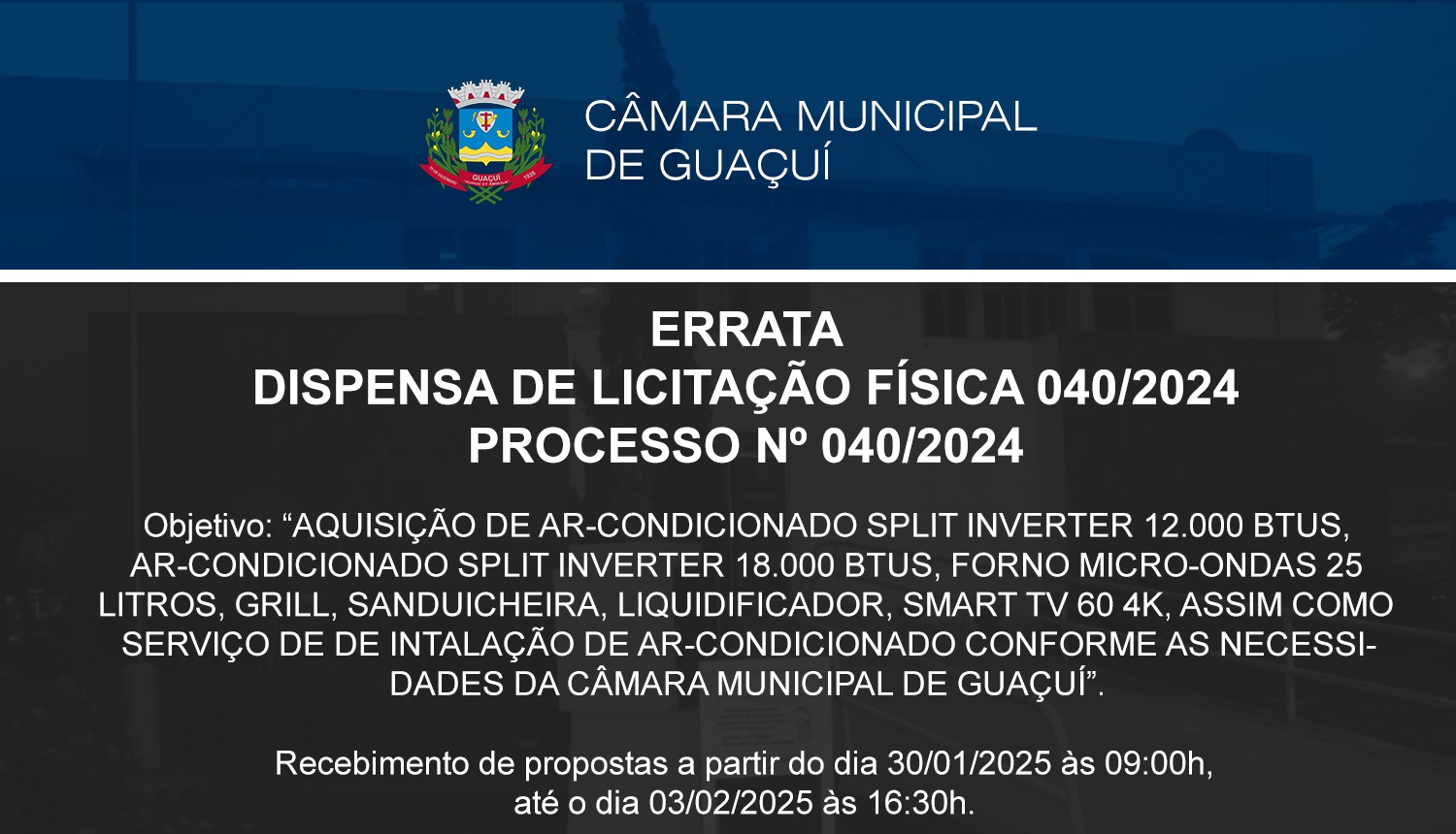 DISPENSA DE LICITAÇÃO N°040/2024